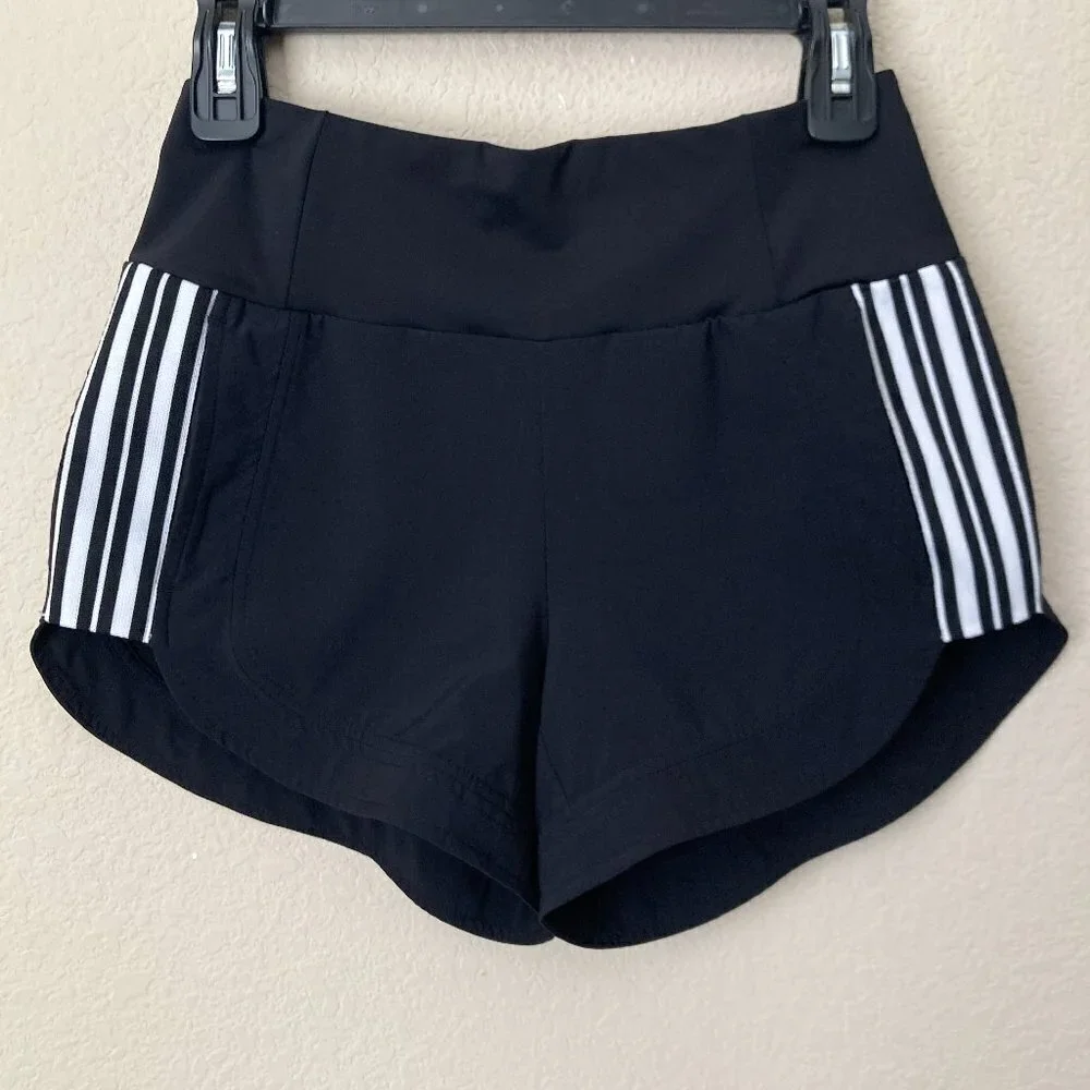 Athleta Ascender Athletic Gym Shorts Side Stripes Running Workout - Picture 2 of 12